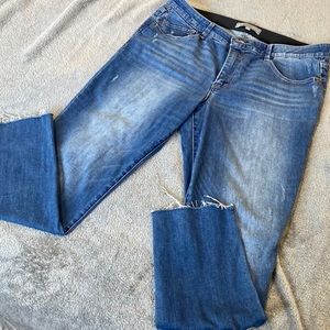 Wit & Wisdom Absolution Distressed Raw Hem Ankle Skinny Jeans - Size 12